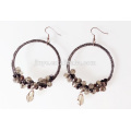 Bohemian Crocheted Crystal Beaded Drop Earrings